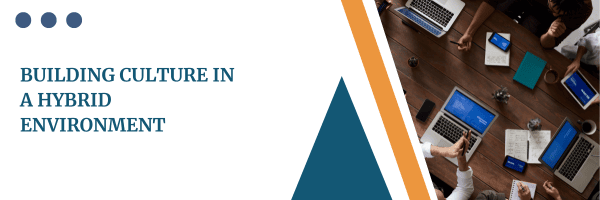 Professional and Modern Blue Banner on Hybrid Work Strategy